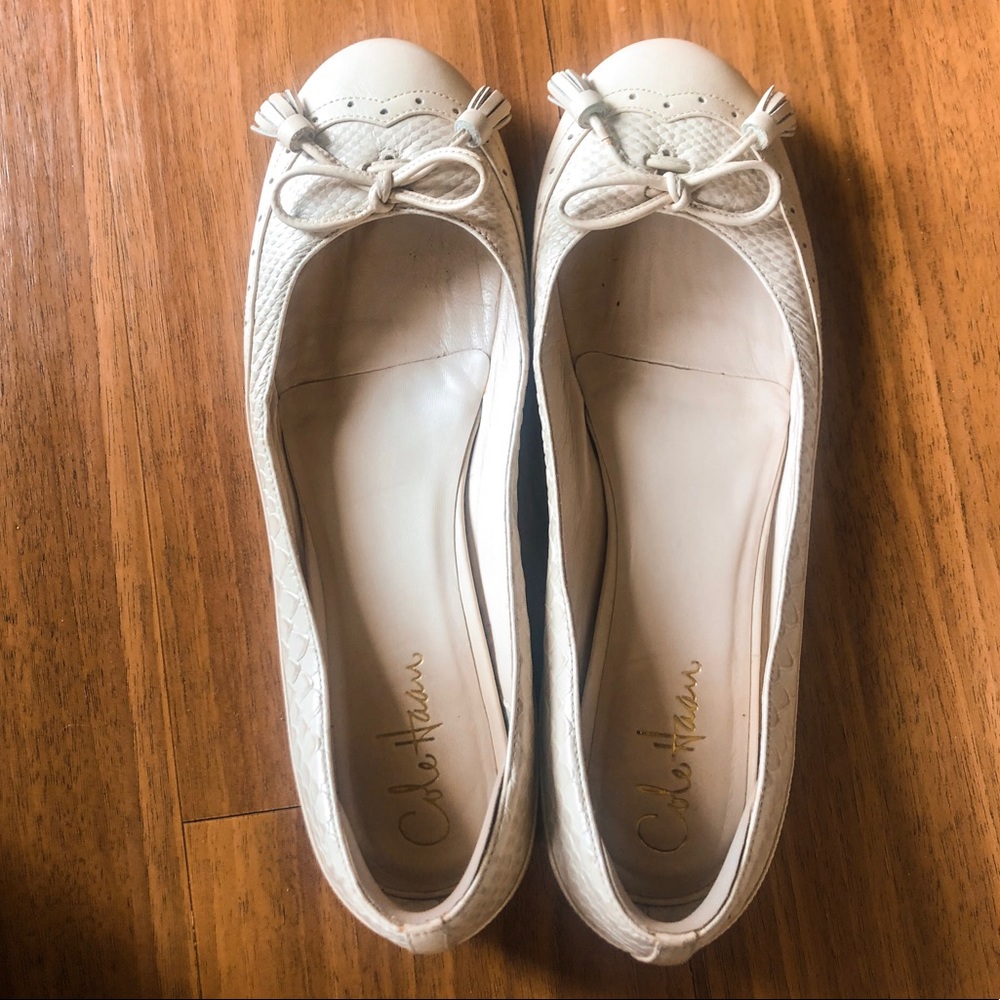 Classy leather cream-colored Cole Haan flats